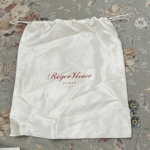 Roger Vivier White Satin Bag with Red Logo